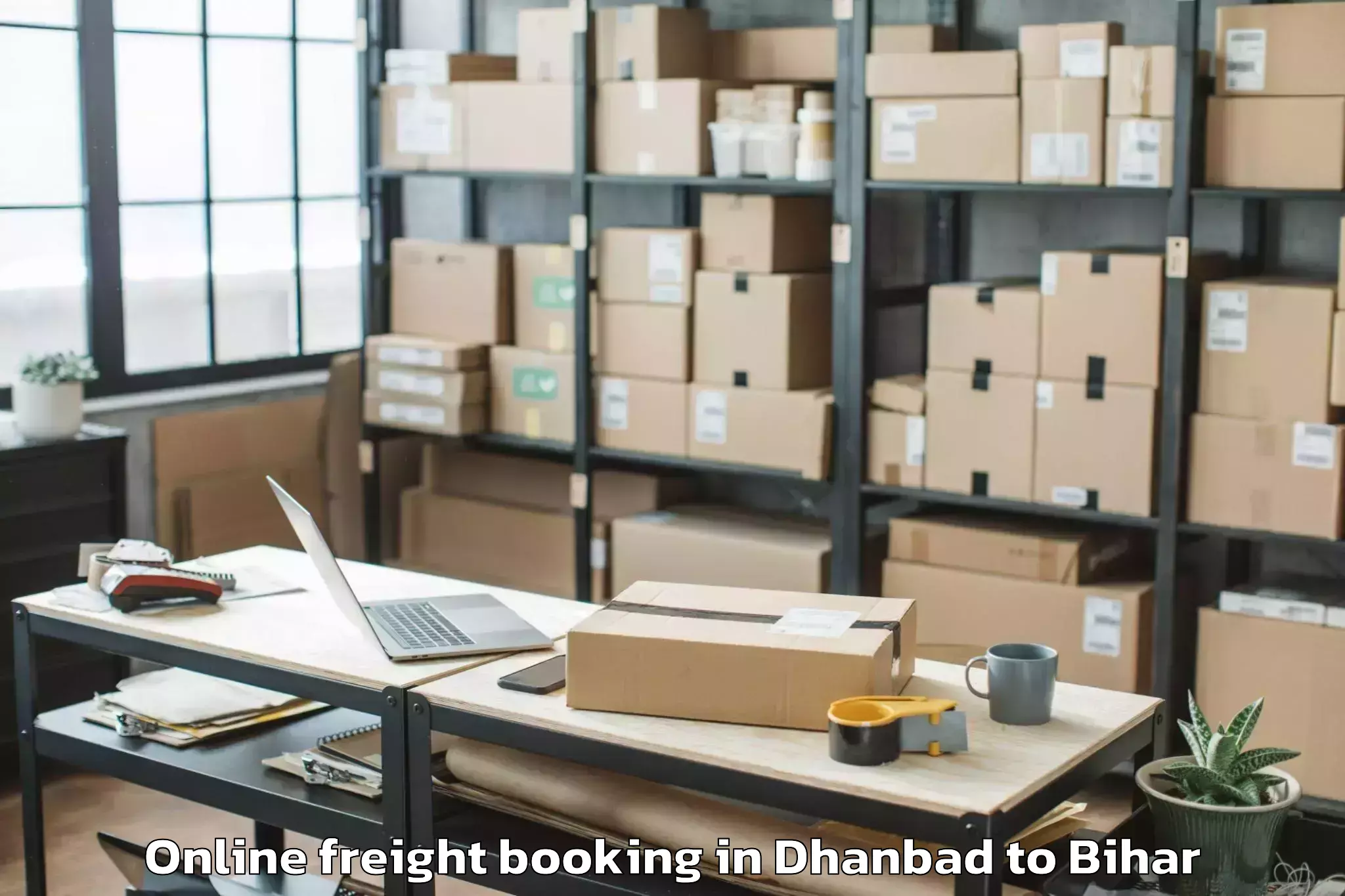 Book Dhanbad to Patahi Online Freight Booking Online